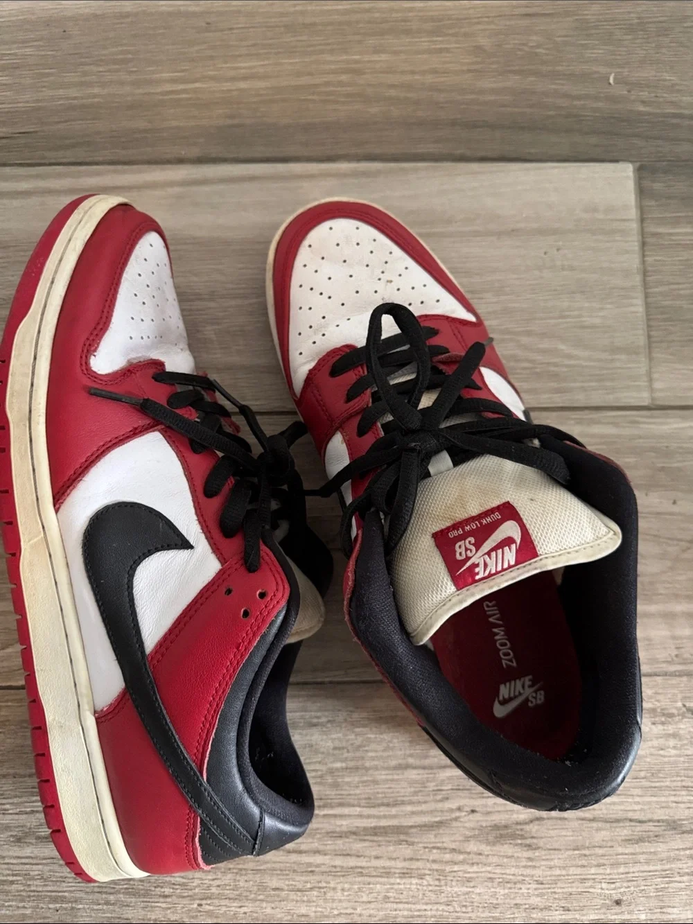 J-Pack Nike Red White Black Low Top Sneakers - Iconic Swoosh SB Dunk